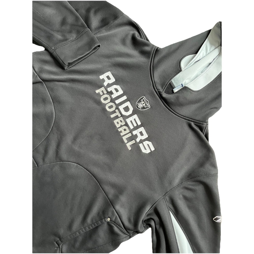 Deadstock Oakland Raiders AUTHENTIC SIDELINE Pullover‎ Hoodie Sweatshirt Y2K 2XL